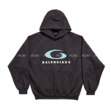 발렌시아가 남성 루프 스포츠 아이콘 미디엄 핏 후디