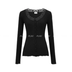 립 디테일 실크 레이스 가디건