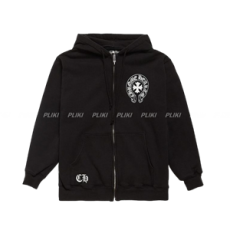 크롬하츠 클래식 로고 더블 레이어드 집업 후드