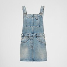 프라다 데님 비브 드레스