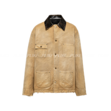 프라다 가먼트다이드 코튼 트러커 자켓