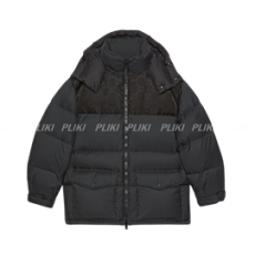 구찌 나일론 다운 자켓 GG 인서트 블랙