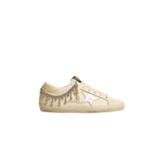 골든구스 실버 메탈릭 레더 스타 & 라인스톤 나파 레더 슈퍼스타 LTD