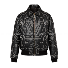 루이비통 엠브로이더드 레더 봄버 자켓