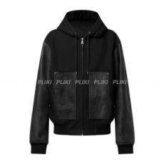 루이비통 믹스 레더 후디드 블루종