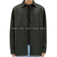 보테가 베네타 인트레치아토 릴렉스 가죽 셔츠