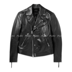 톰포드 슬림핏 풀 그레인 레더 바이커 자켓