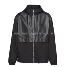 프라다 트라이앵글 로고 후드 재킷