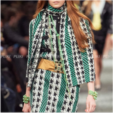 샤넬 울 캐시미어 그린 자켓