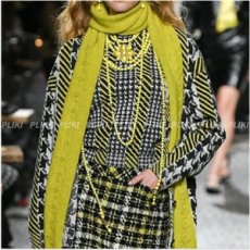 샤넬 울 캐시미어 옐로우 자켓