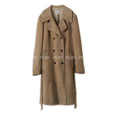 미우미우 더블브레스트 스웨이드 코트