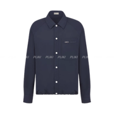 디올 블루 코튼 블렌드 오토만 Couture 자수 셔츠