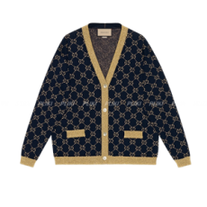 구찌 GG 코튼 라메 패브릭 가디건
