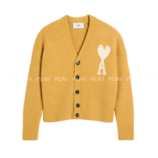 아미 오프 화이트 아미 드 꾀흐 가디건 머스타드