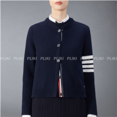 톰브라운 메리노 울 4-바 로즈 아이콘 카디건