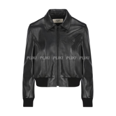 셀린느 트리오페 로고 패치 레더 자켓