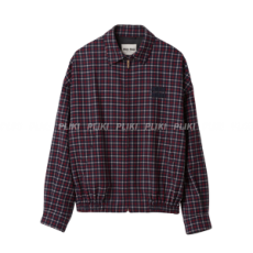 미우미우 체크드 울 봄버 자켓