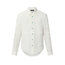 루이비통 롱 슬리브드 자카드 실크 셔츠