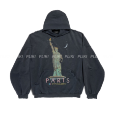 발렌시아가 파리 리버티 오버사이즈 후디 블랙