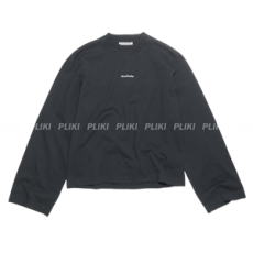 아크네 스튜디오 로고 롱 슬리브 티셔츠 블랙