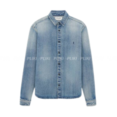 생로랑 뜨후빌르 비치 블루 데님 셔츠