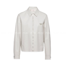 프라다 나파 레더 블루종 자켓 아이보리