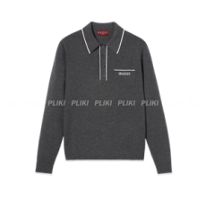 구찌 니트 울 롱 슬리브 폴로 탑