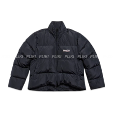 발렌시아가 폴리티컬 캠페인 C-쉐입 퍼퍼 블랙