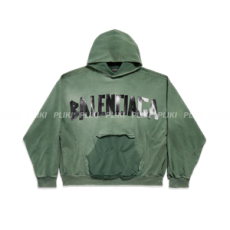 발렌시아가 뉴 테이프 타입 후디 다크 그린