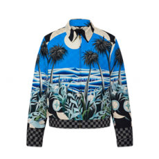 루이비통 프린티드 비스코스 블루종