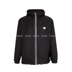 프라다 리나일론 집업 자켓 블랙