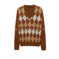 프라다 울 스웨터 아가일 패턴