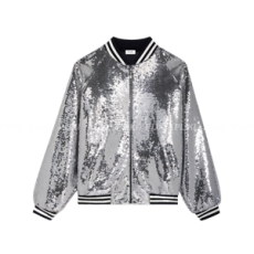 셀린느 시퀸 엘버리쉬드 코튼 봄버 자켓