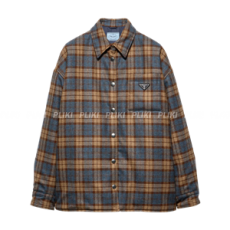 프라다 체크드 울 트윌 럼버잭 재킷