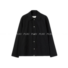 질 샌더 로고 재킷 블랙