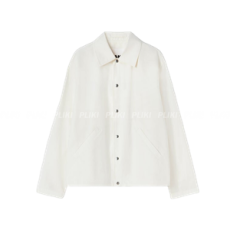 질 샌더 로고 재킷 슬레이트 화이트