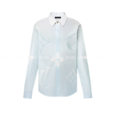 루이비통 모노그램 프린티드 롱 슬리브드 코튼 포플린 셔츠