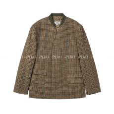 마르지엘라 4 스티치 체크 재킷 브라운