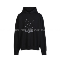 메종 마르지엘라 로고 후드 스웨트셔츠 블랙