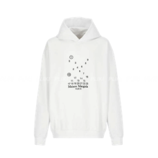 메종 마르지엘라 로고 후드 스웨트셔츠 화이트