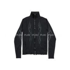 발렌시아가 남성 Y2k 집업 가디건 블랙