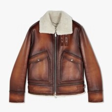 벨루티 2021 더블 스트랩 브라운컬러 무스탕 자켓