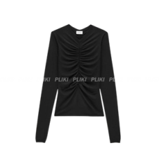 생로랑 캐시미어, 울, 실크 소재의 루싱 처리한 스웨터