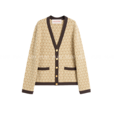 발렌티노 투트 라 V 패턴 울 가디건