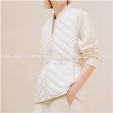 에르메스 롱 퀼티드 베스트 화이트