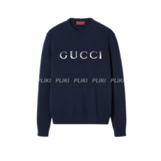 구찌 인타르시아 울 스웨터 네이비