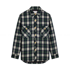 셀린느 오버셔츠 타탄 캐시미어