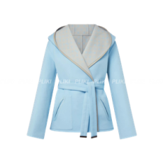 루이비통 리버서블 시그니쳐 쇼트 후디드 랩 코트 1AFSJW