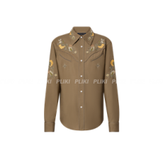 루이비통 엠브로이더드 롱 슬리브드 울 셔츠