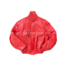 발렌시아가 BB 로고 레더 재킷 레드